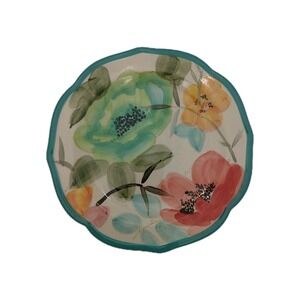 New Pioneer Woman Turquoise Floral Salad Plate 8.5" In Vintage Bloom Pattern